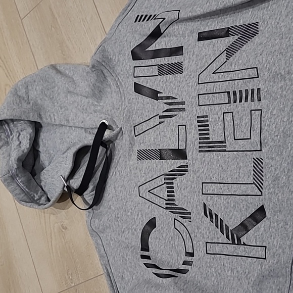 CALVIN KLEIN Performance Cropped Hoodie Sweater, Gray, XL - Picture 7 of 10